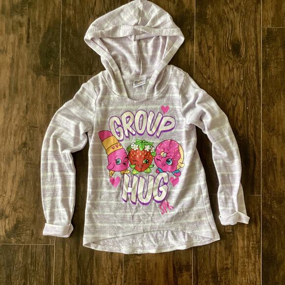 Girls' Group Hug Long Sleeve Hacci Top With Hood - Picture 1 of 4